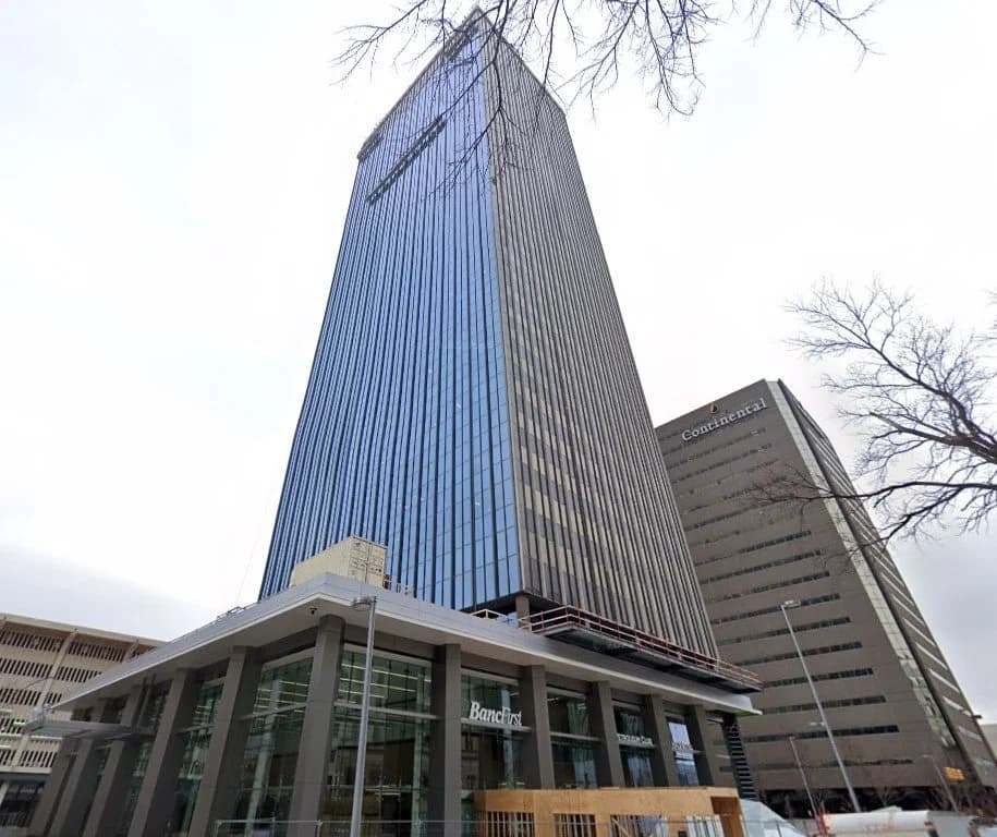 BancFirst Tower high-rise construction in Oklahoma City, OK