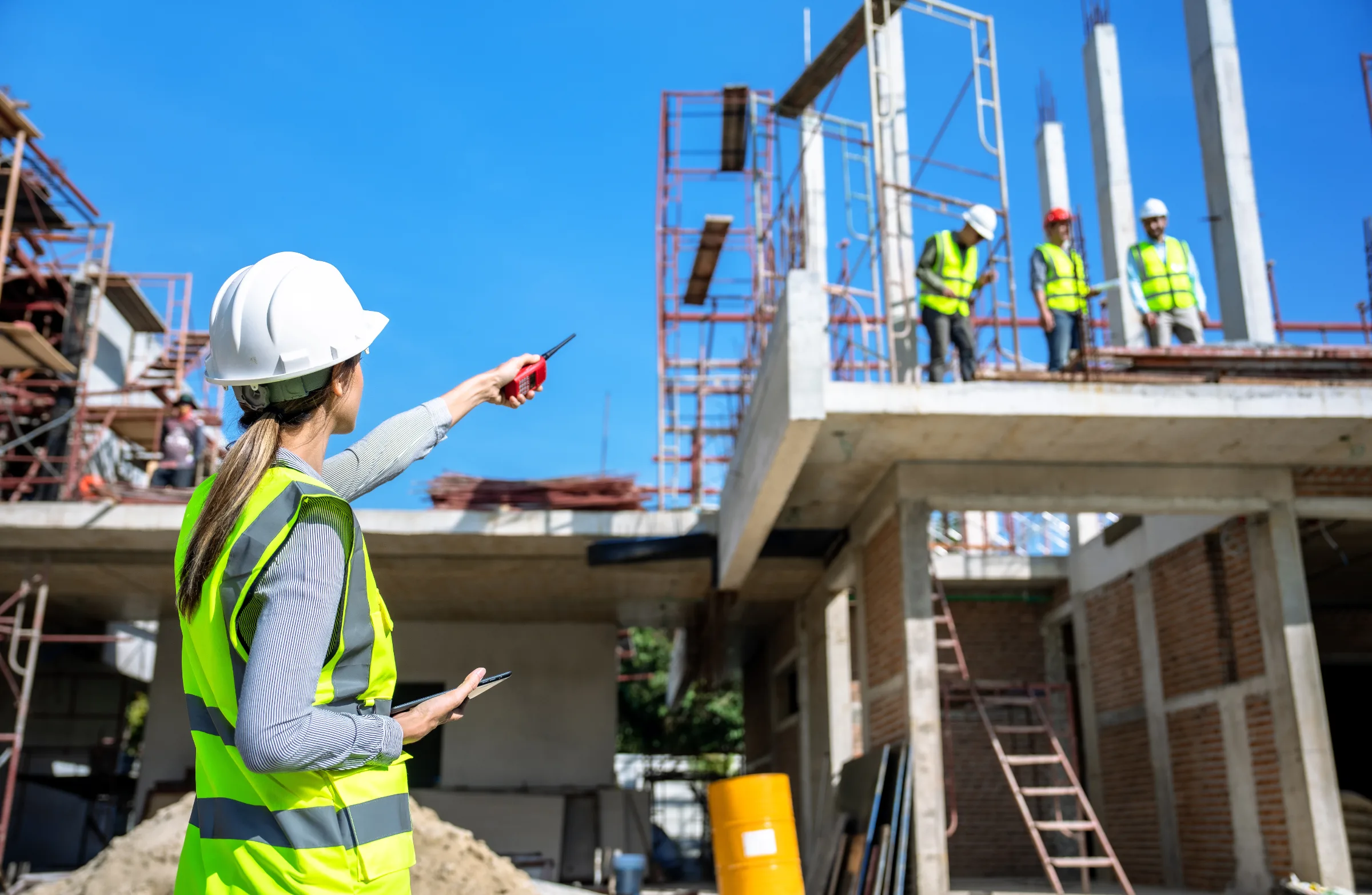Safety director conducting a jobsite safety review